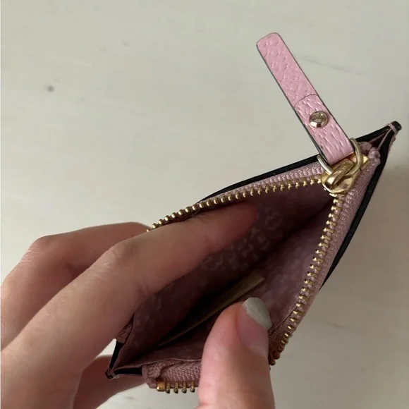 Kate Spade Jeanne pink pebbled leather mini card holder pouch - Picture 5 of 5